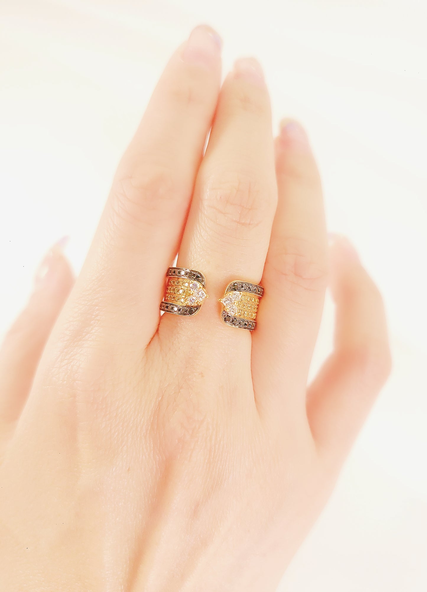 Black Diamond Yellow Diamond Ring-ZFO00025671