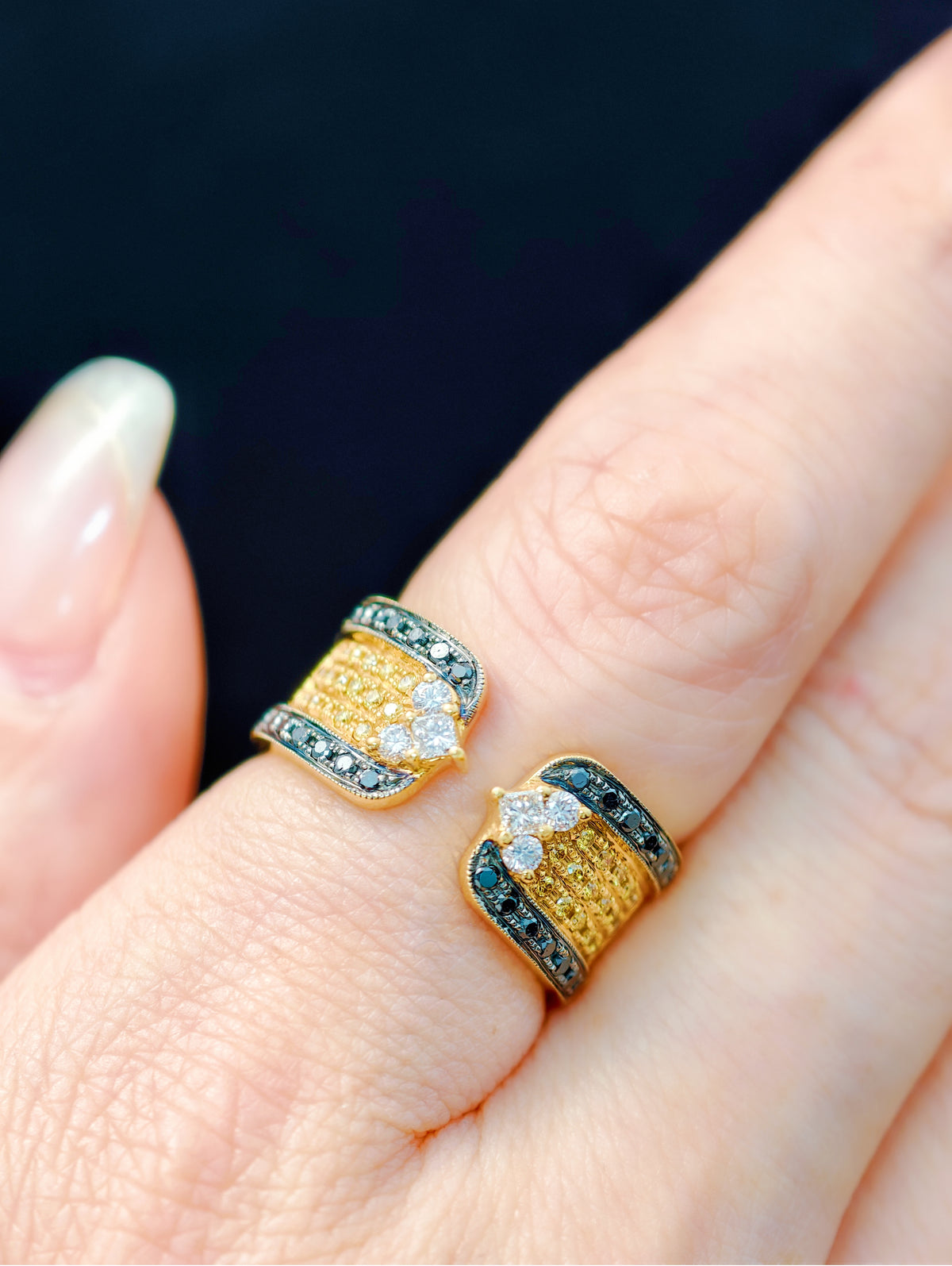 Black Diamond & Yellow Diamond Ring-ZFO00025671
