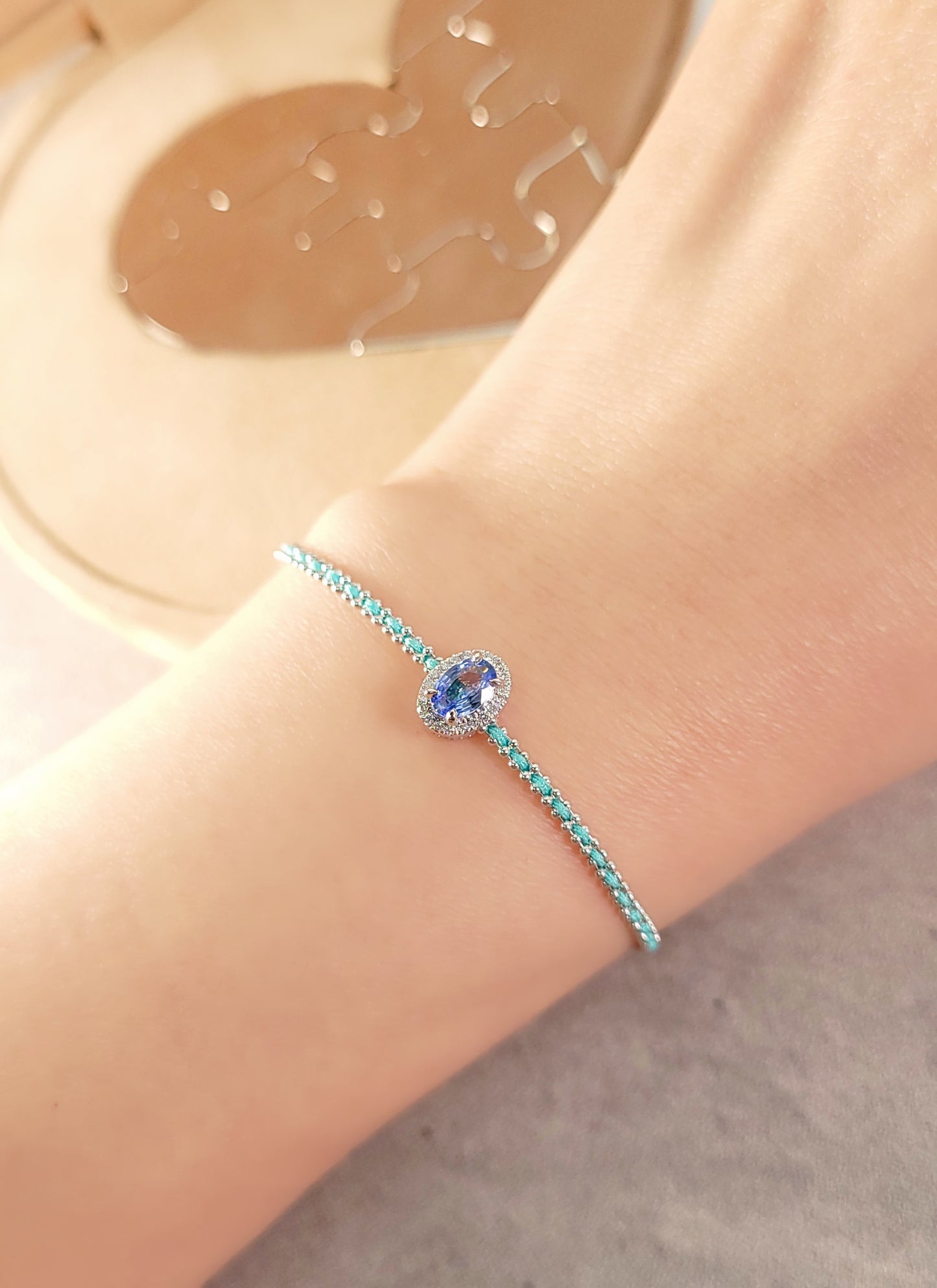 Blue Sapphire Diamond Charm-WK4114