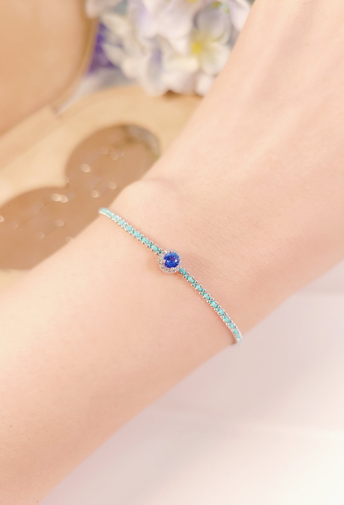 Blue Sapphire Diamond Charm-WK4120@
