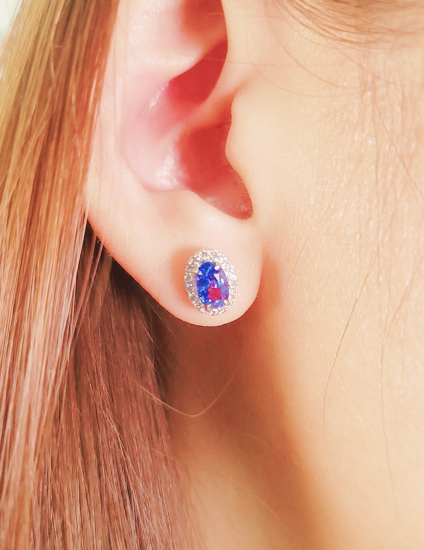 Blue Sapphire Diamond Earrings-WK4043S