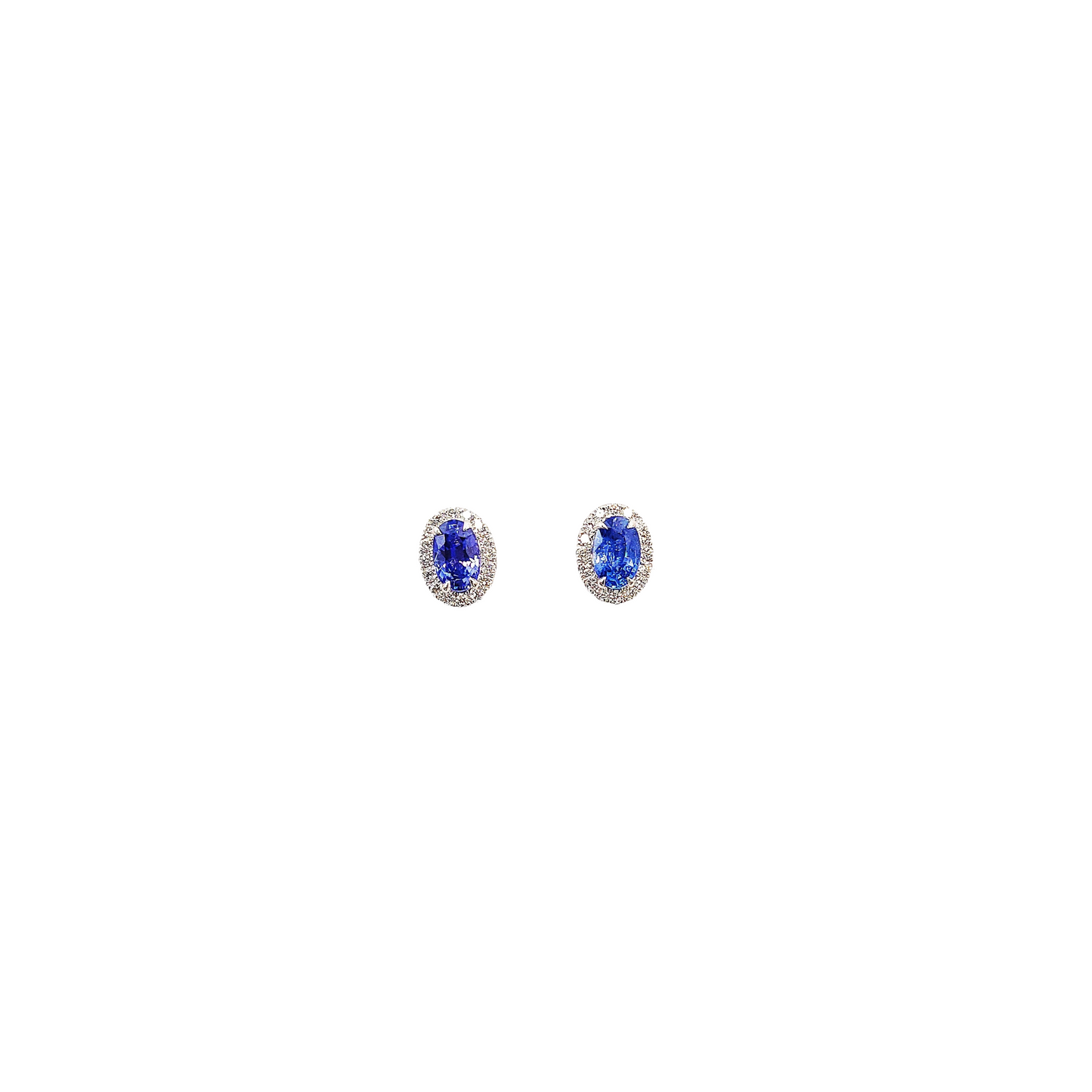 Blue Sapphire Diamond Earrings-WK4043S