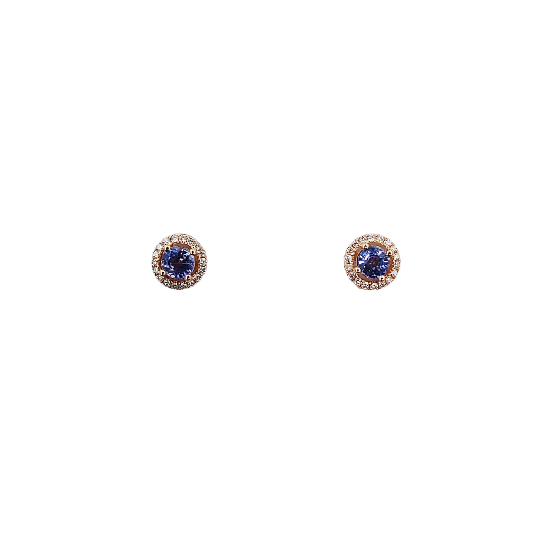 Blue Sapphire Diamond Earrings-BCO00001781