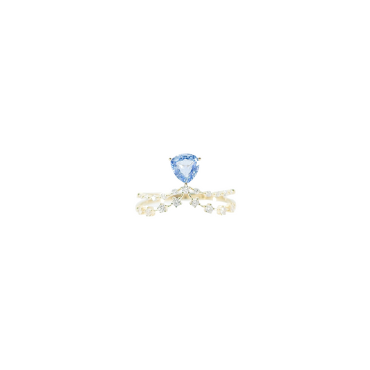 Blue Sapphire & Diamond Ring-WK3404