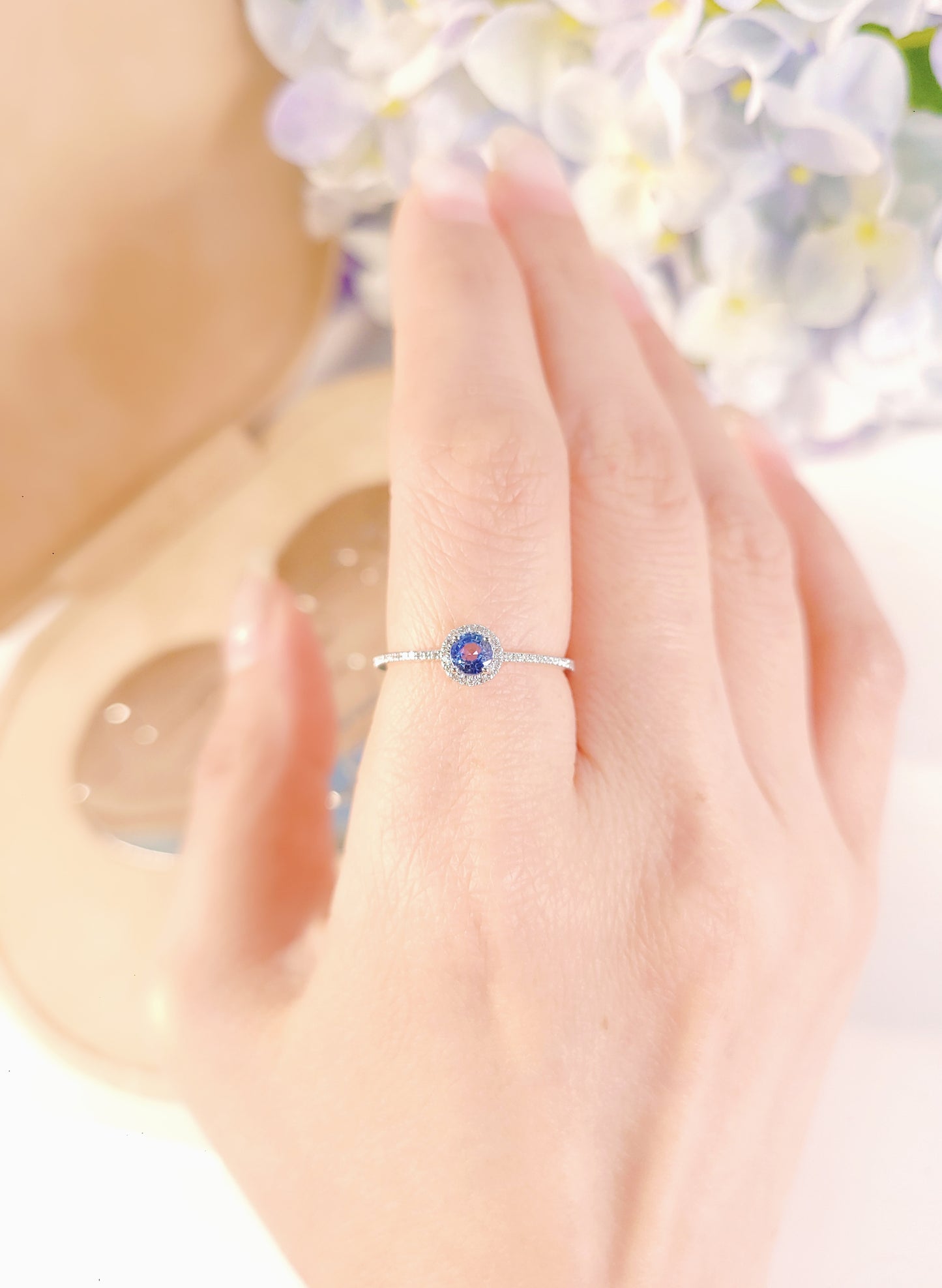 Blue Sapphire and Diamond Ring-WK3846