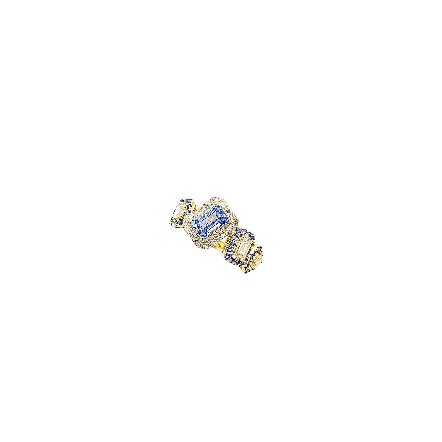 Blue Sapphire and Diamond Ring-WK4040