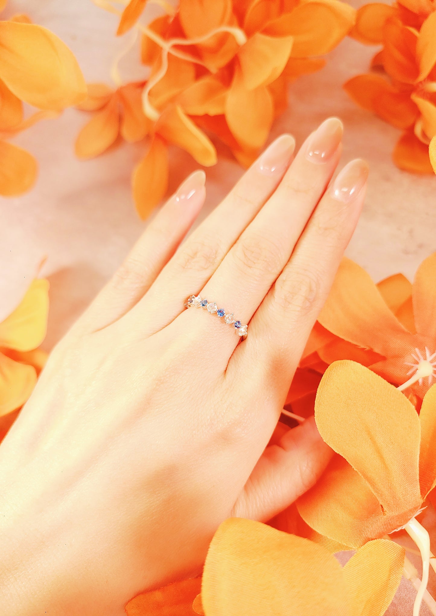 Blue Sapphire and Diamond Ring-WK4066