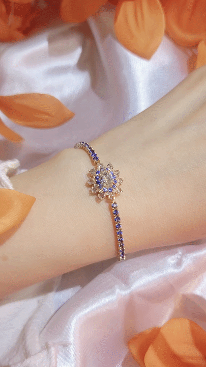Blue Sapphire and Yellow Diamond Bracelet-WK4218