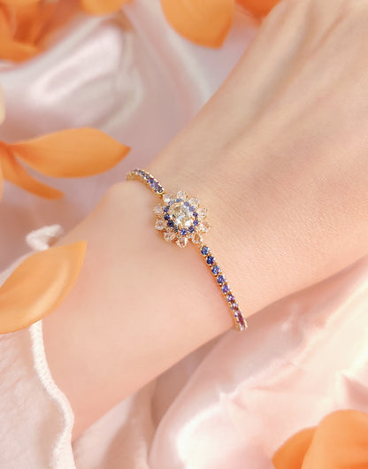 Blue Sapphire and Yellow Diamond Bracelet-WK4218