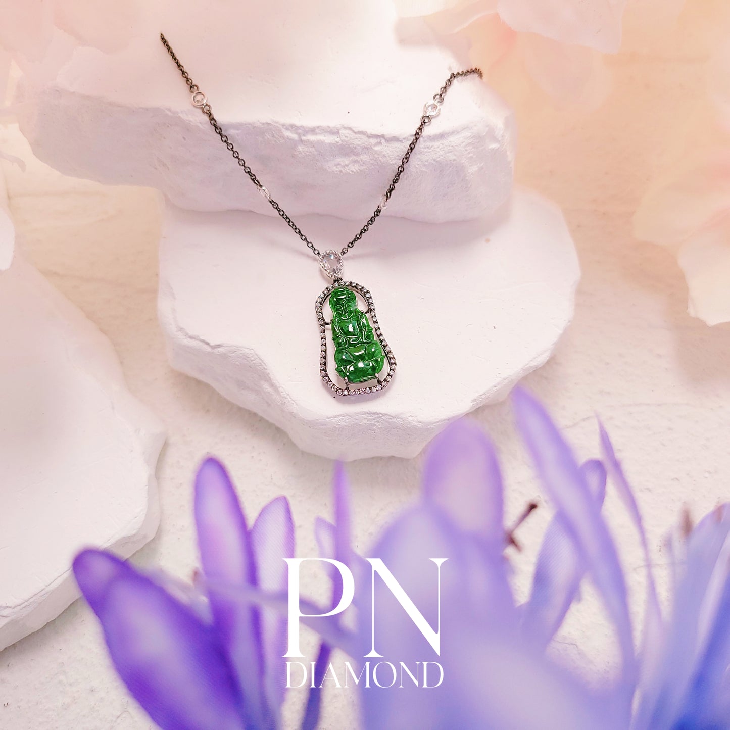 Buddha statues Fei Cui and Diamond Necklace-WAO00000092