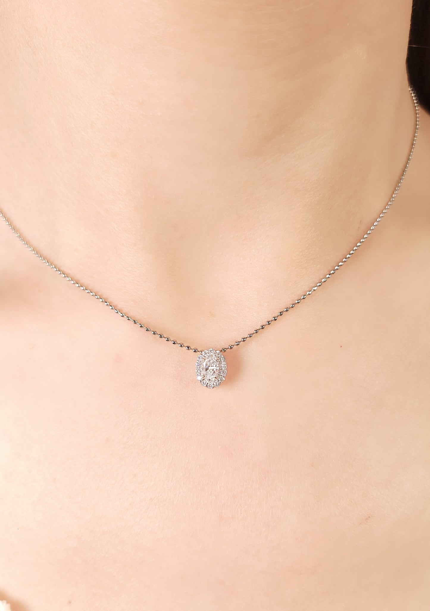 Oval Shape Diamond Charm-WK4113