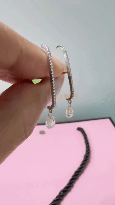 Diamond Drop Earrings-WK4208