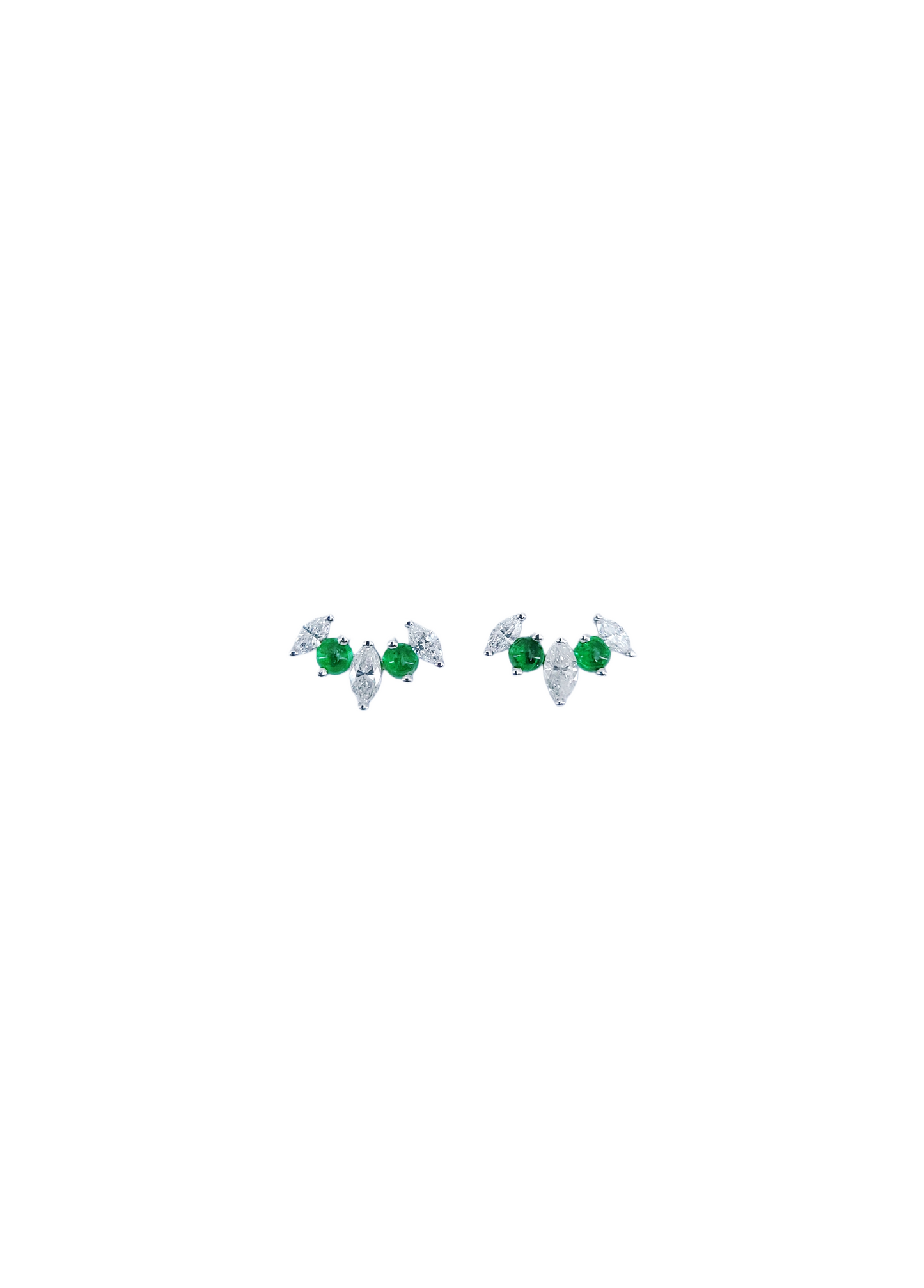 Emerald Diamond Earrings-WK4168