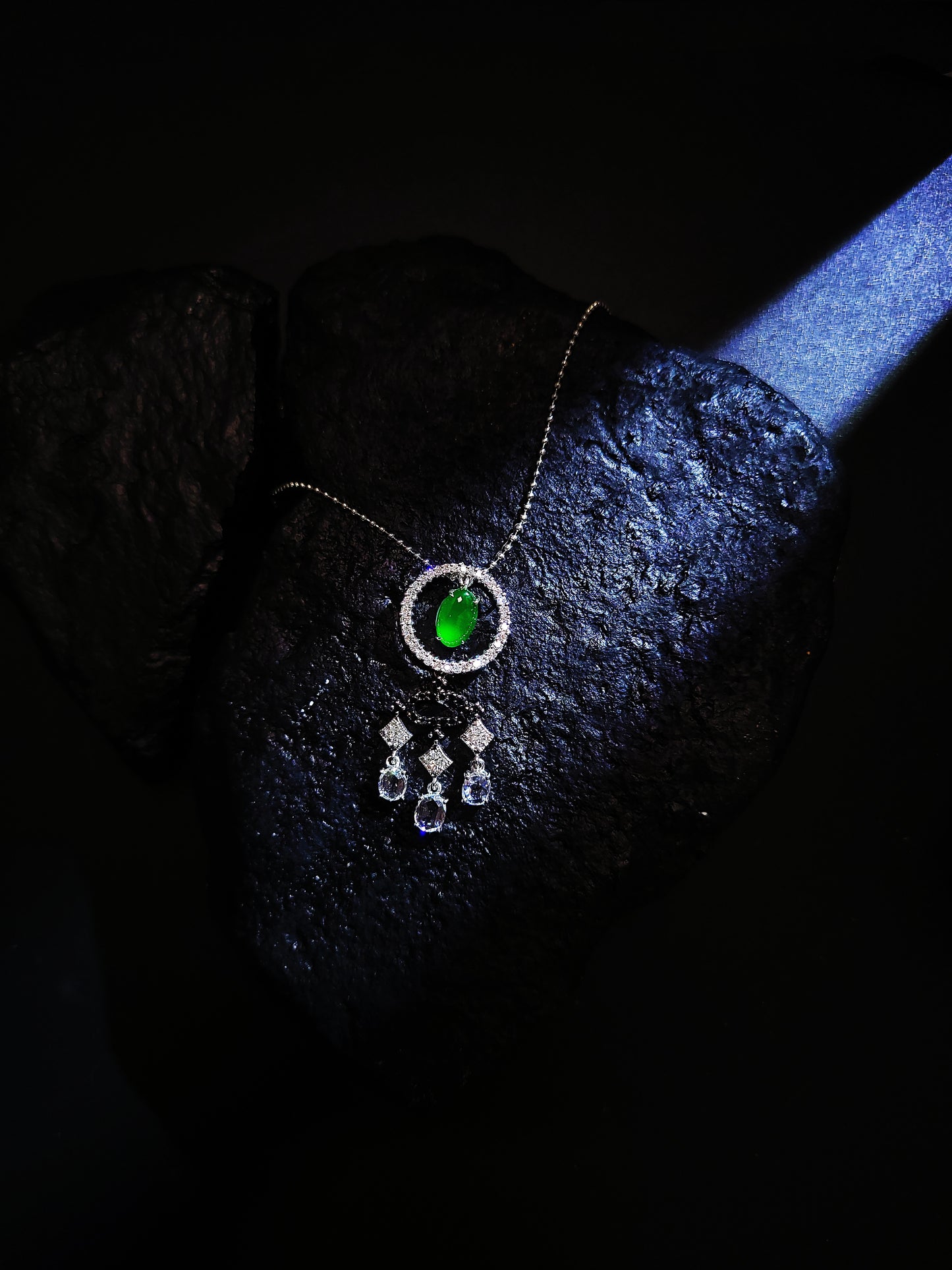 Fei Cui Diamond Pendant-WEO00001715