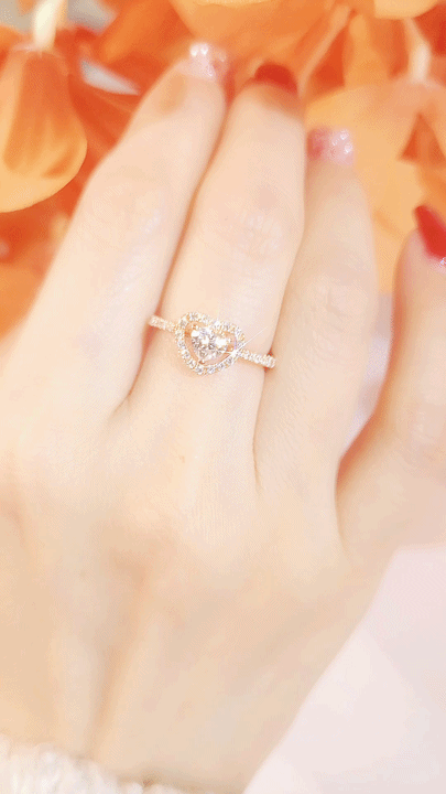GIA 0.43 CT Heart Diamond Ring-ZFO00025445