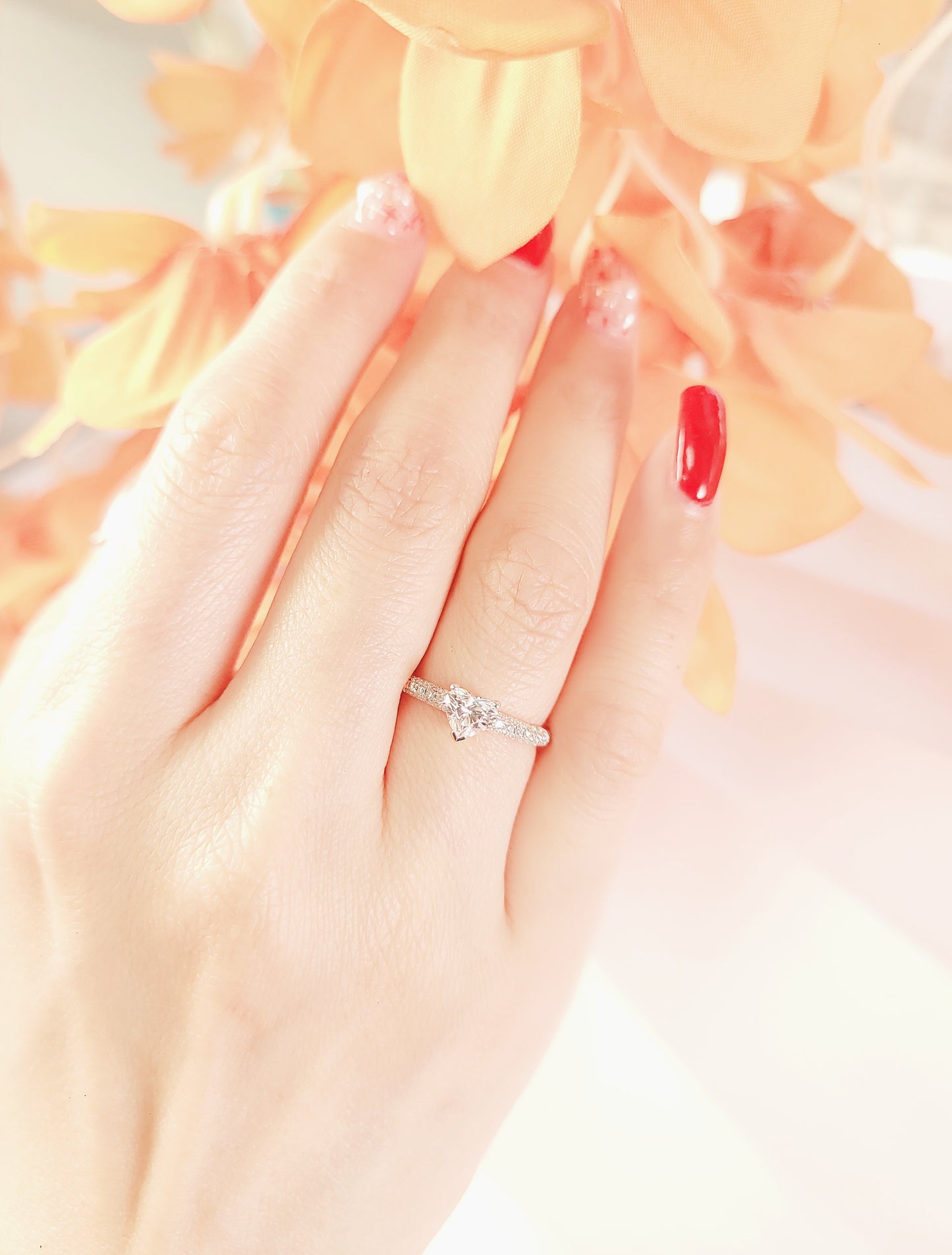 GIA 0.51CT Heart Shape Diamond Ring-ZFO00025441