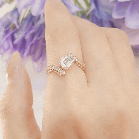 GIA 1.08CT Emerald Diamond Ring-WK4095