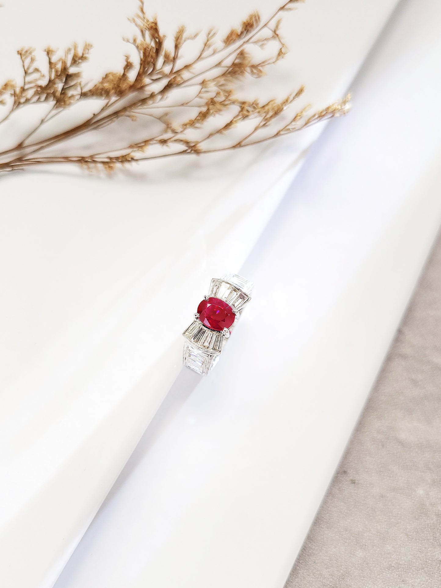 GIA 1.11CT Ruby Diamond Ring-BFO00001629
