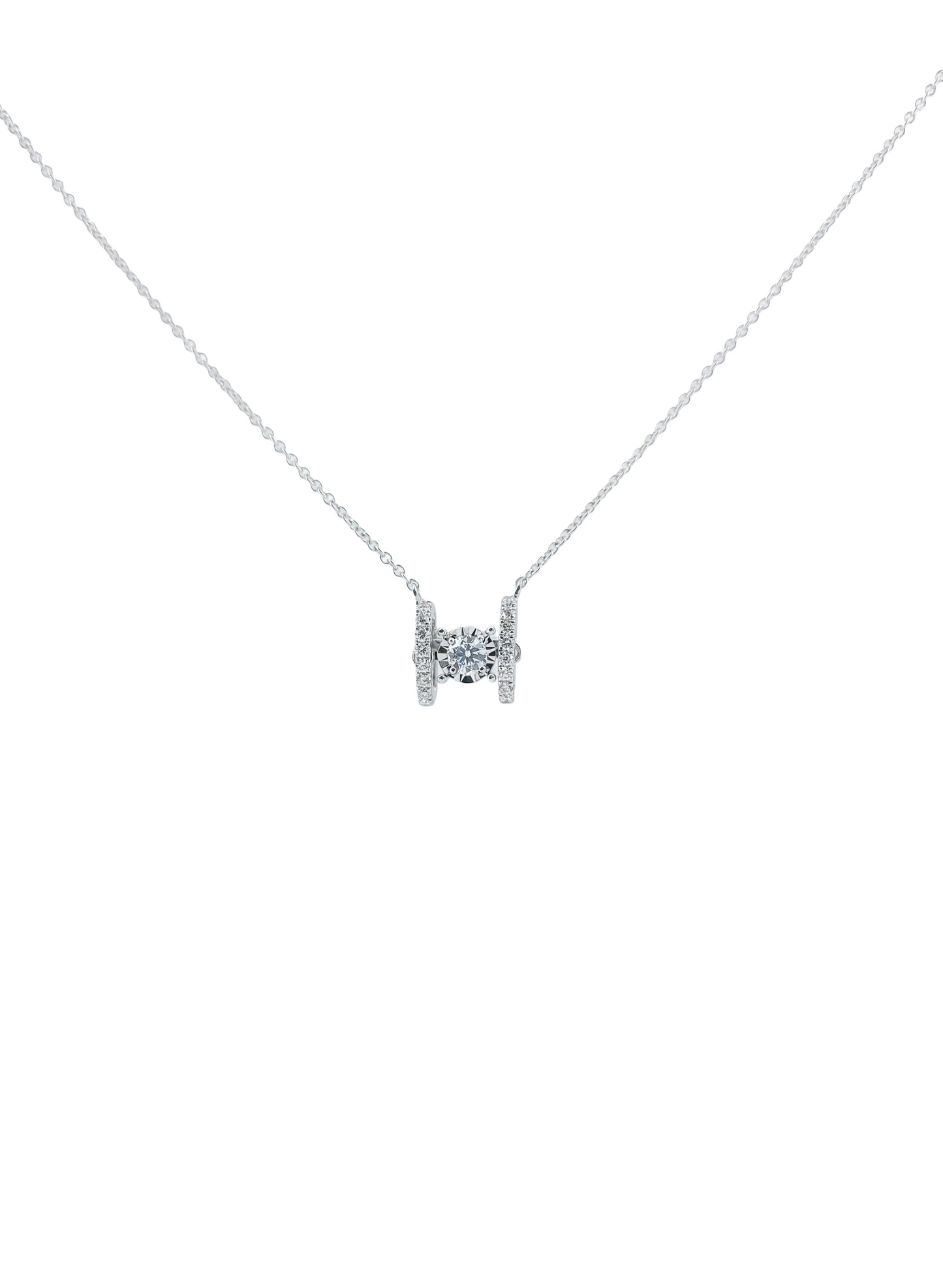 H Dancing Diamond Necklace-WK4103@