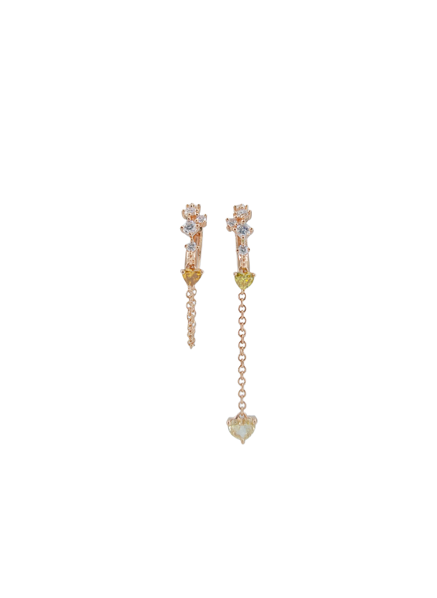 Heart Diamond Drop Earrings -WK3400