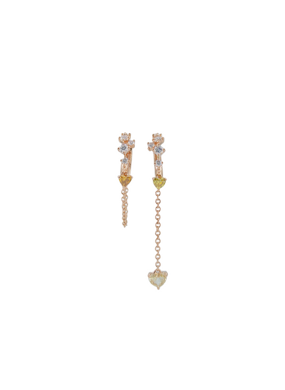 Heart Diamond Drop Earrings -WK3400