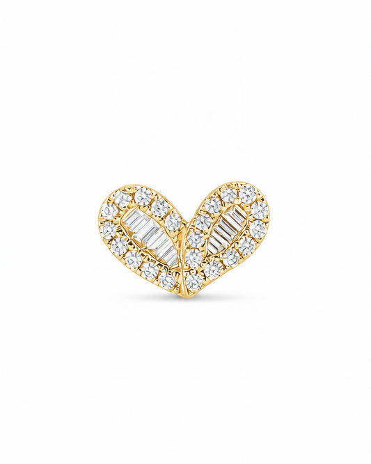 Heart Diamond Earring (one piece)-WK4235@