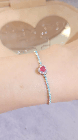 Heart Shape Ruby Diamond Charm-WK4104