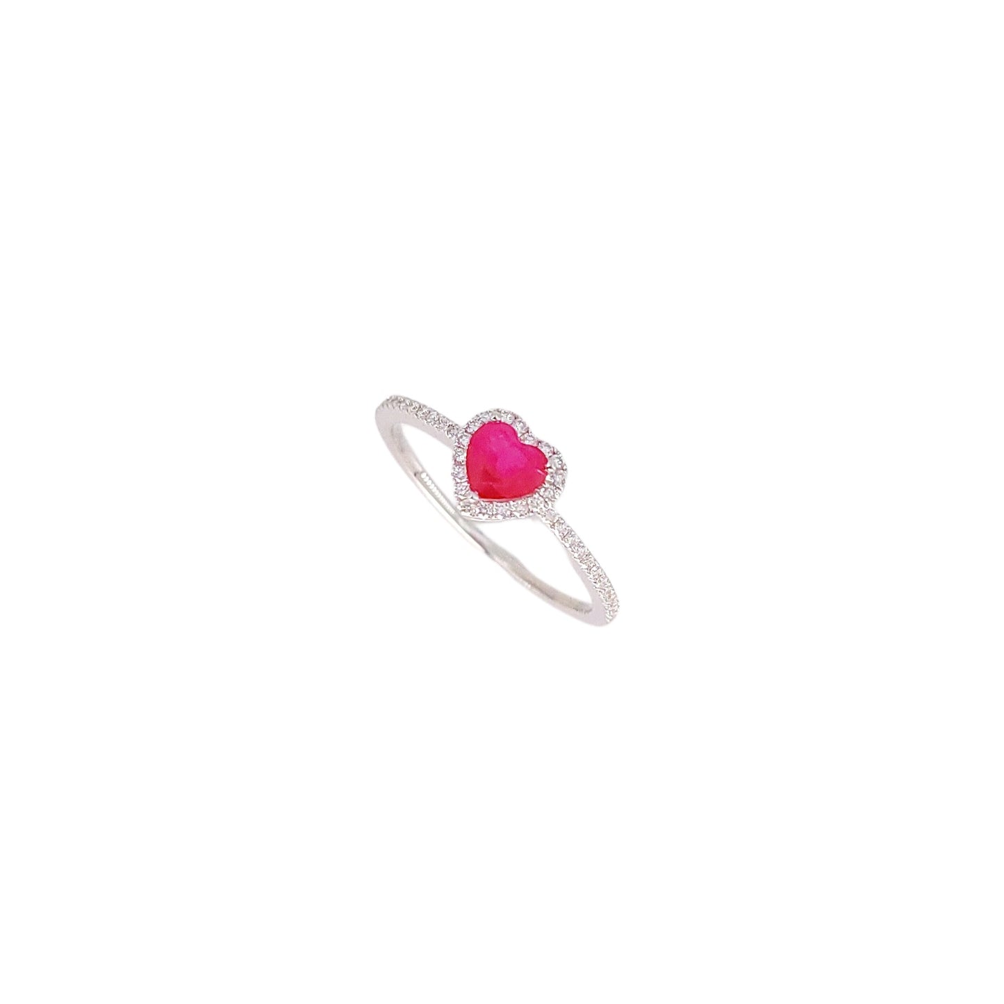Heart Shape Ruby and Diamond Ring-WK4021