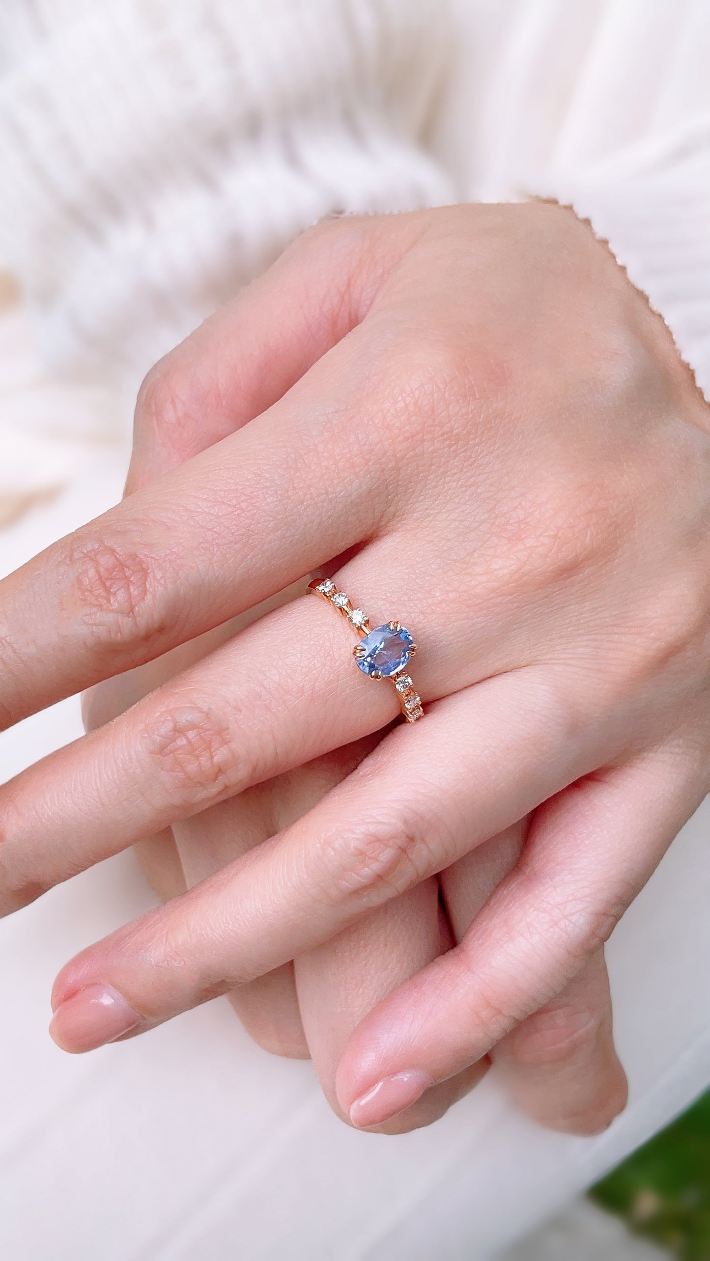 Blue Sapphire & Natural Diamond Ring-BFO00002628