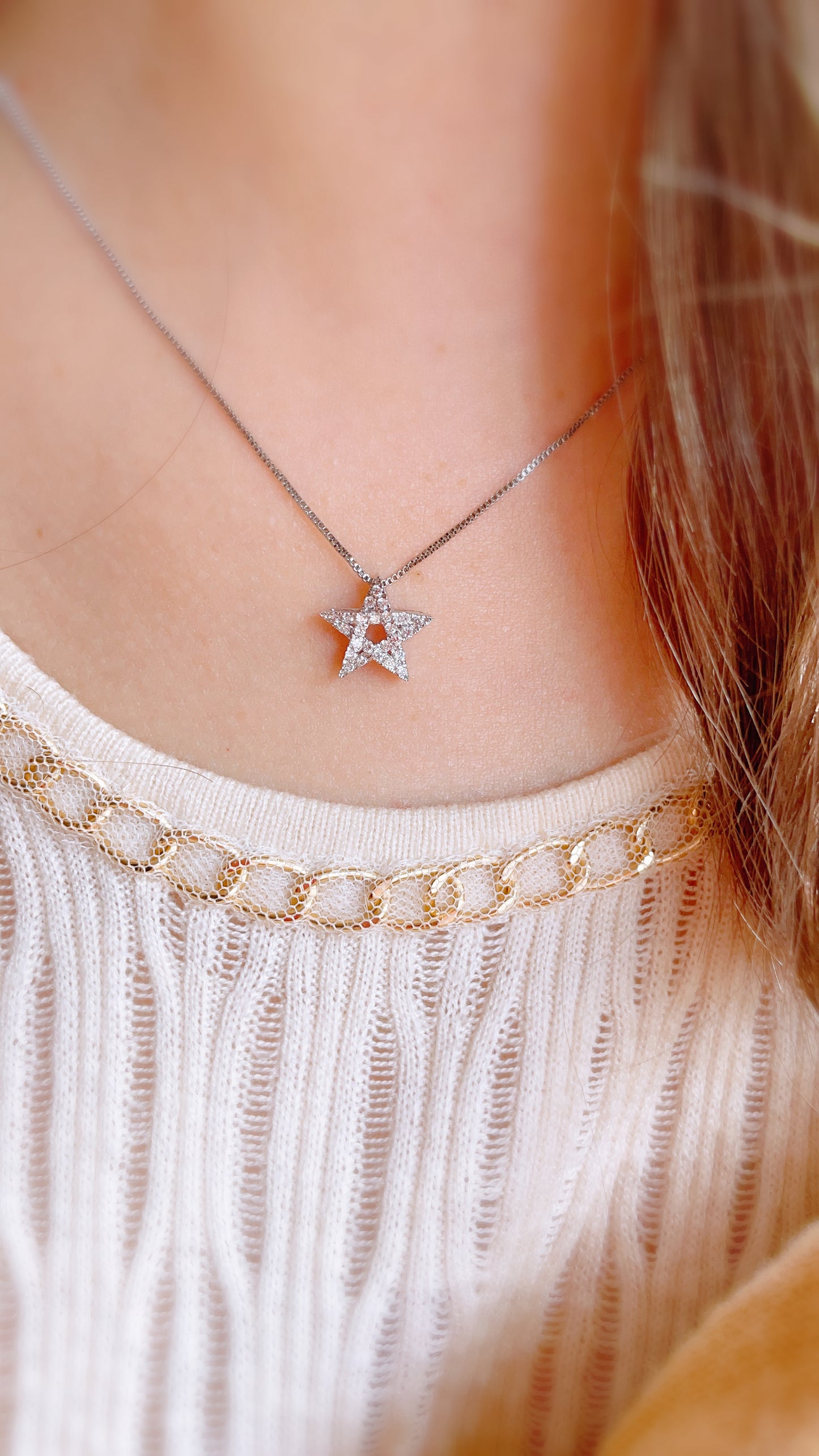 Twinkle Star Diamond Pendant-WK3886