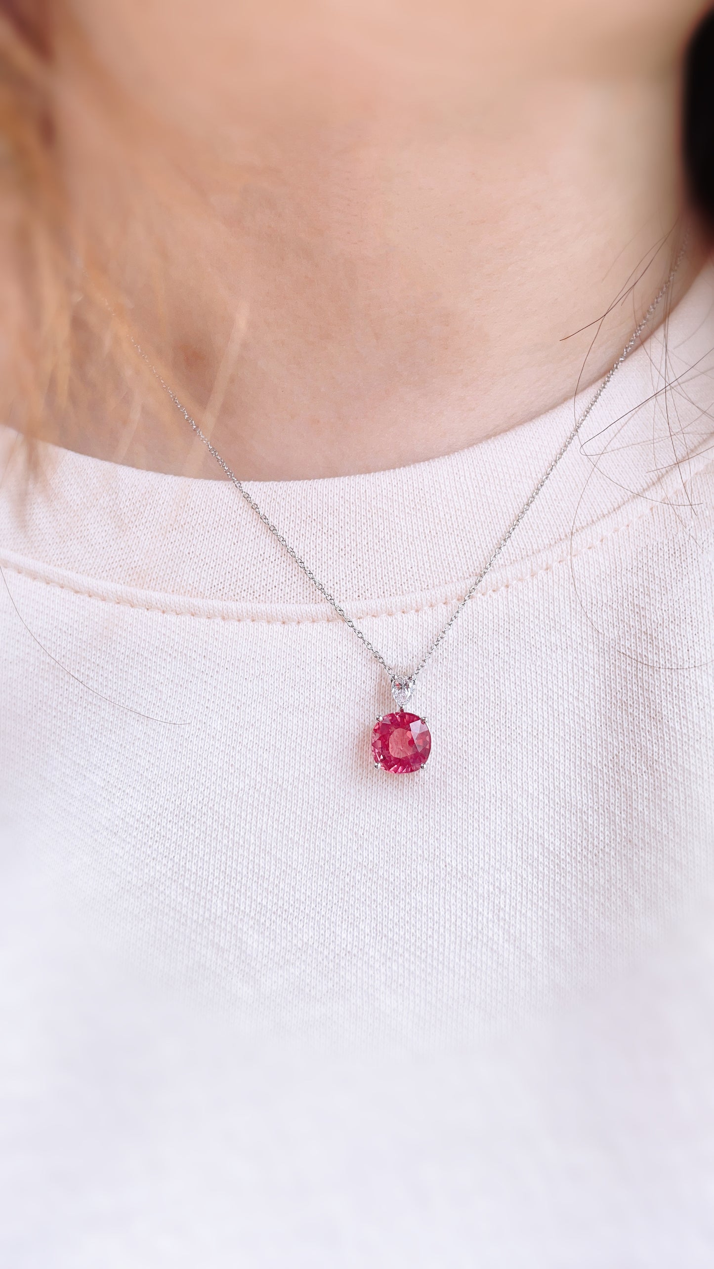 Rubellite and Diamond Pendant-WK3903