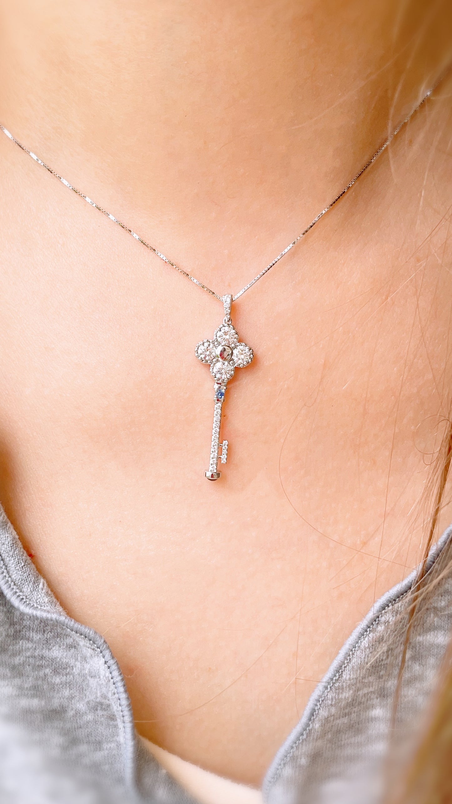 Diamond Key Pendant--WK3914