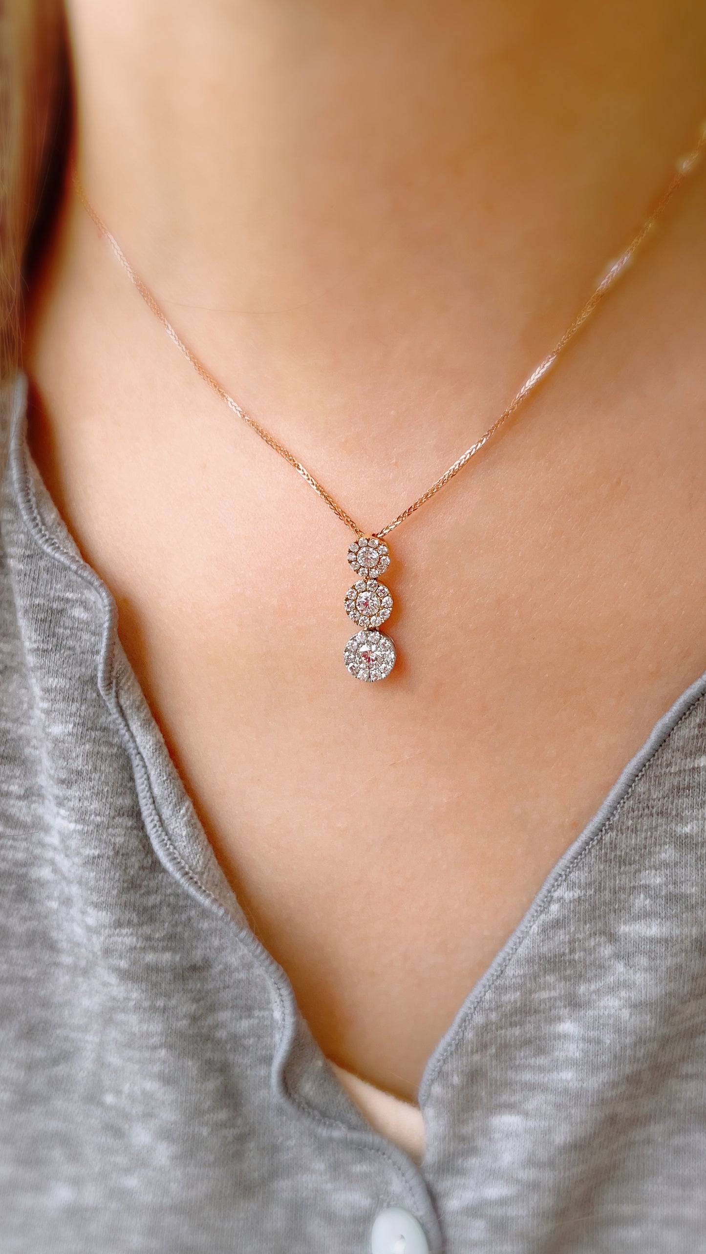Cluster Diamond Pendant-ZEO00011528