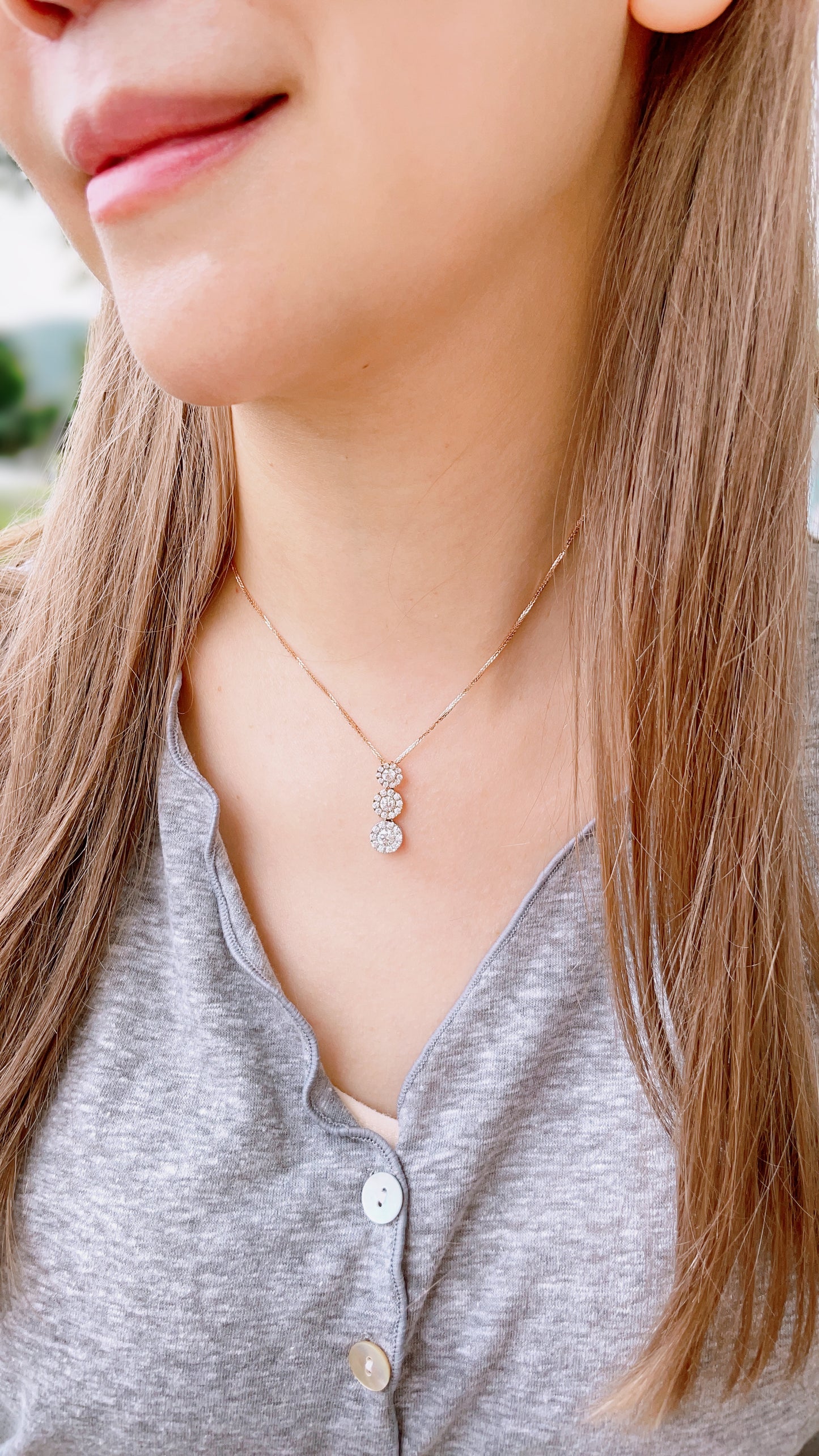 Cluster Diamond Pendant-ZEO00011528