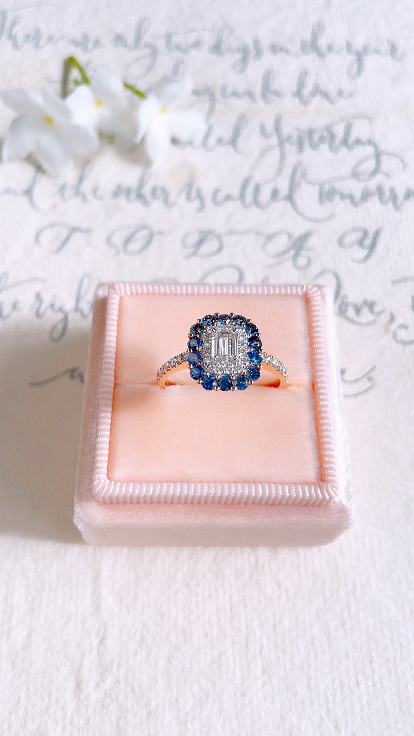 Blue Sapphire and Diamond Ring-WK3487
