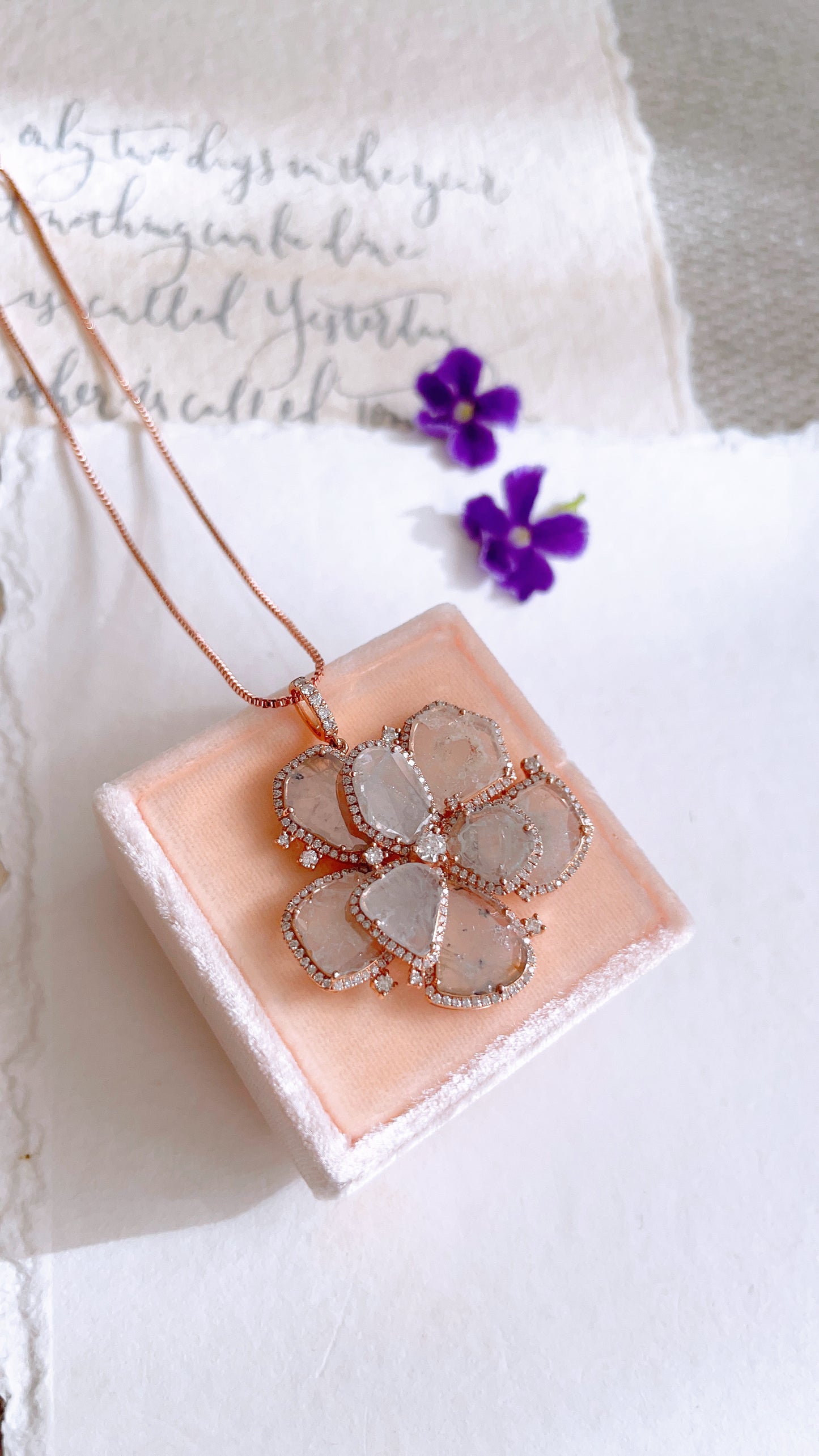 Diamond Camellia Pendant-WK3930