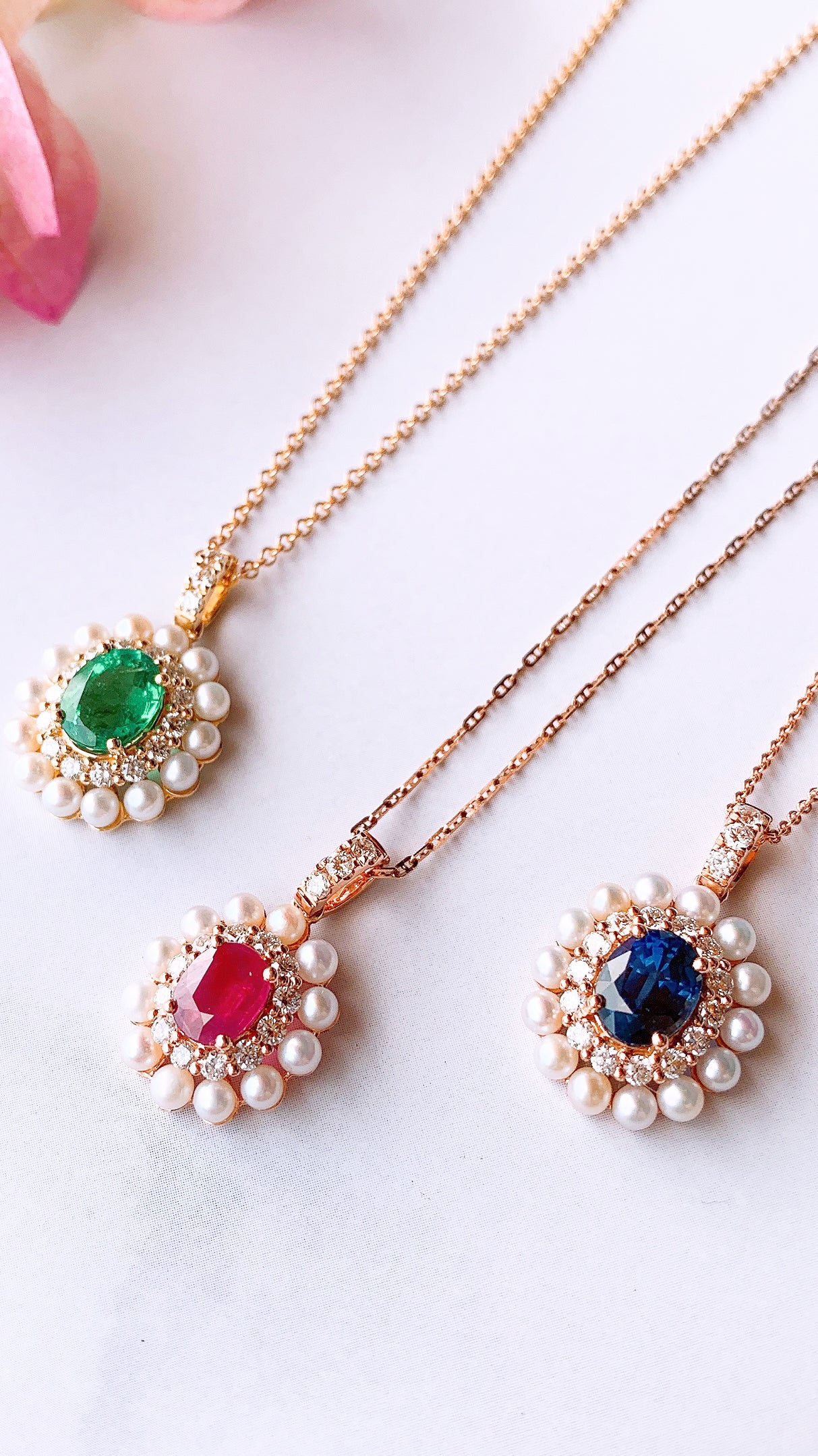 Emerald, Pearl and Diamond Pendant-WK3369