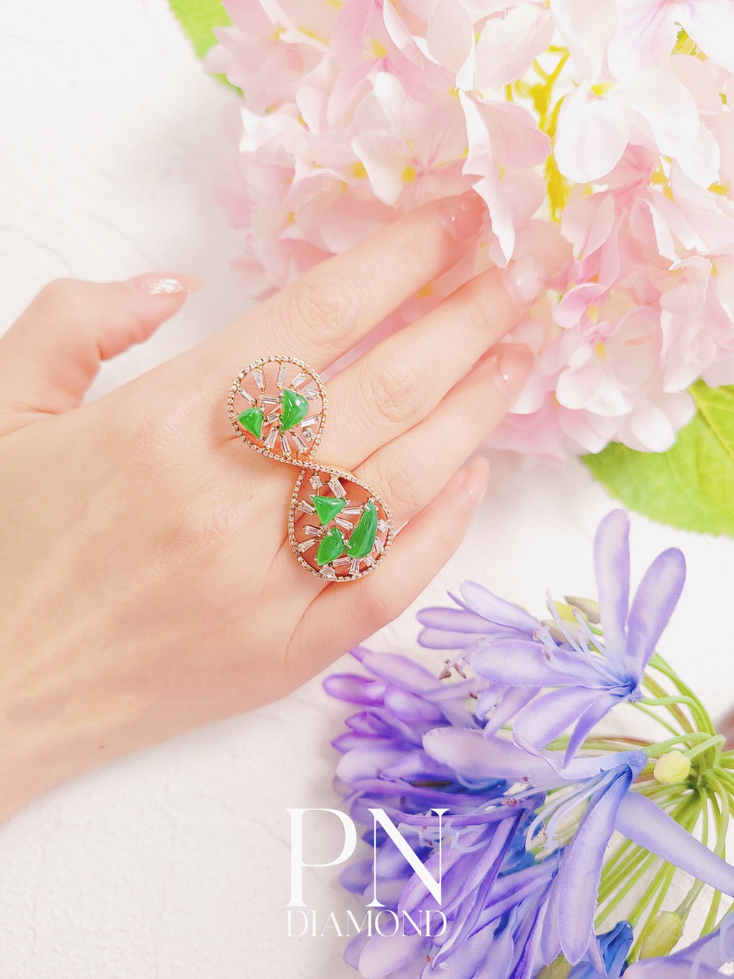 Jadeite Diamond Ring-WFO00001338