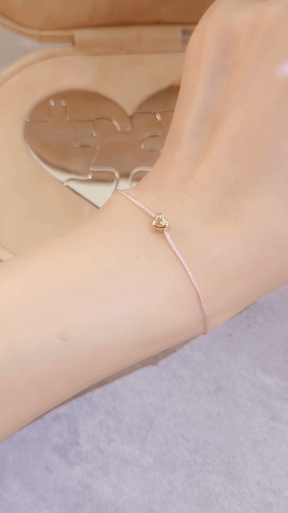 Lucke Rope Heart Shape Diamond Bracelet-WK4101