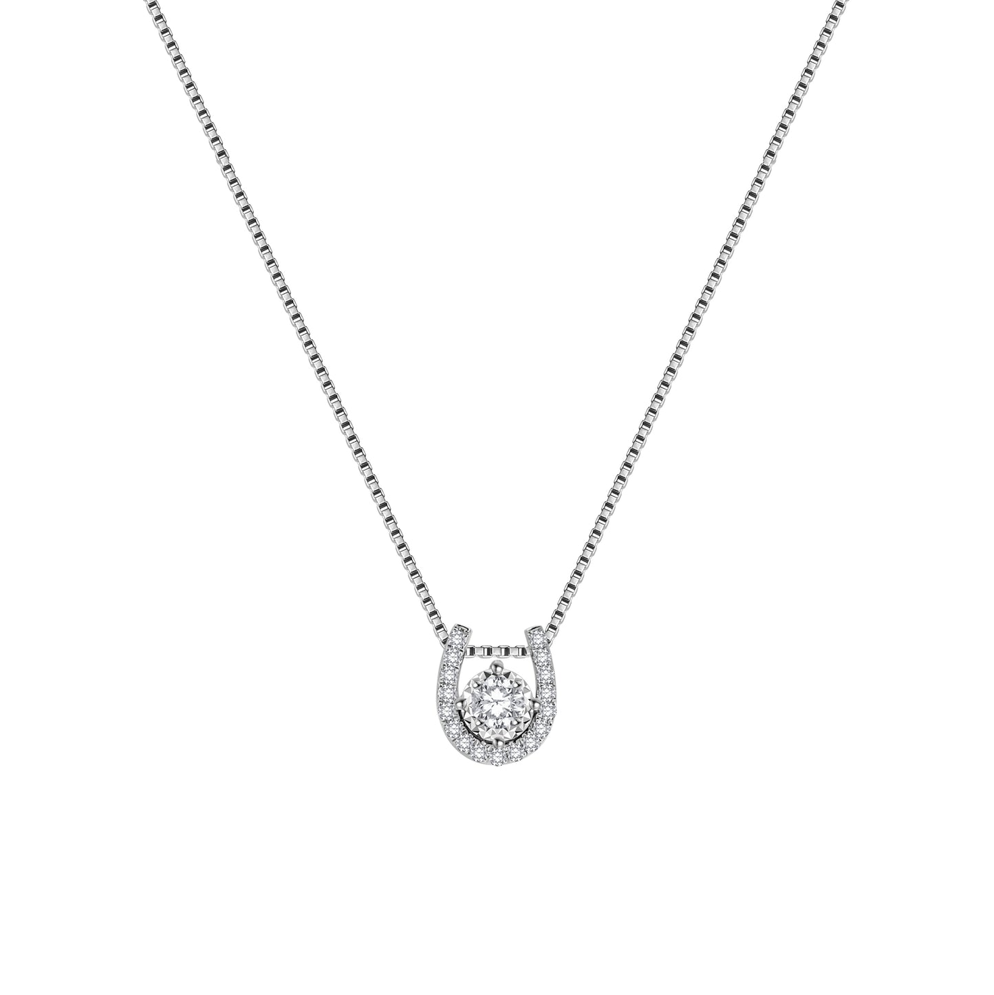 Lucky Horseshoe Diamond Pendant-WK3849