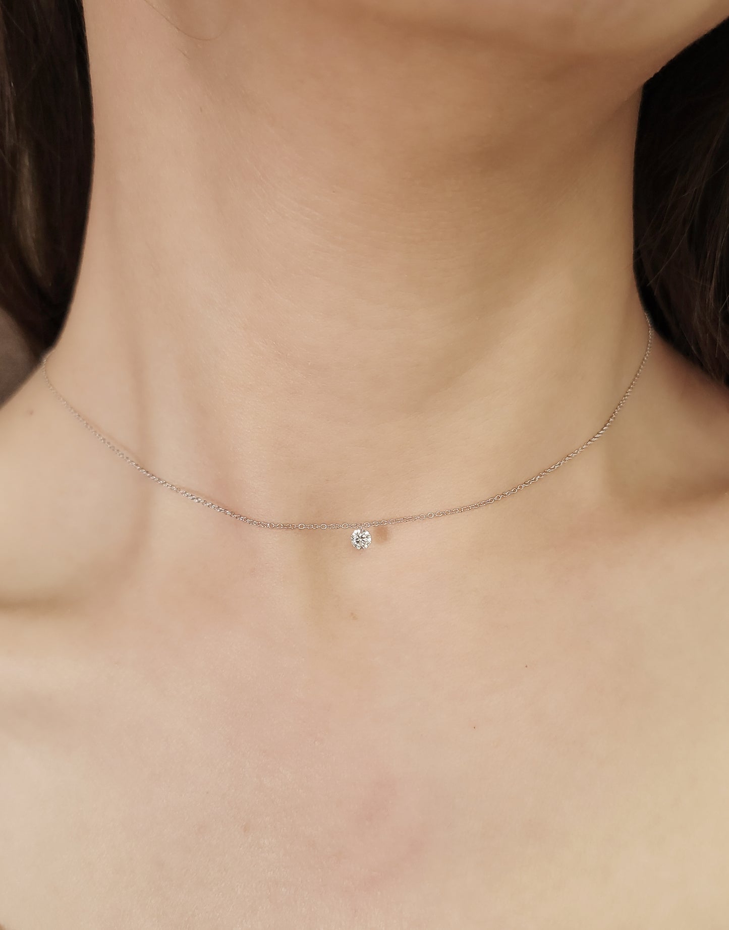 Dangle Diamond Necklace-WK3619