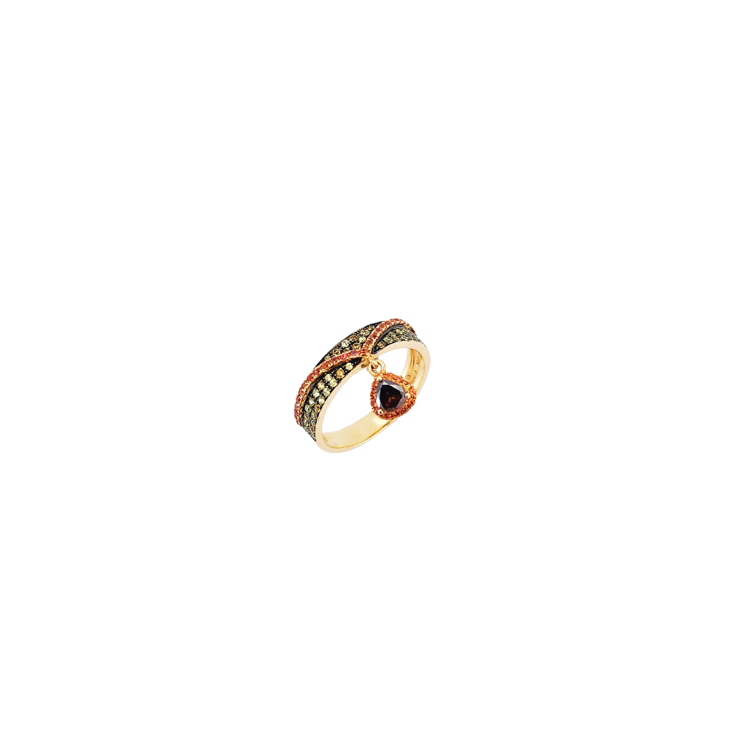 Orange Sapphire and Diamond Ring-BFO00002137