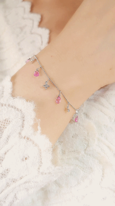 Pink Sapphire Diamond Bracelet-WK4038