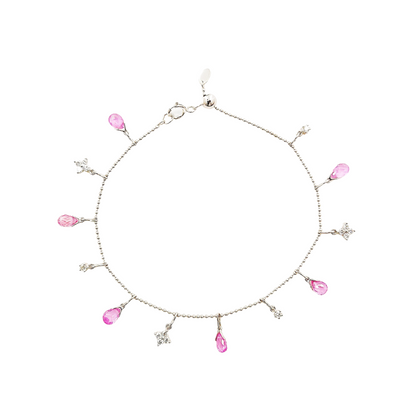 Pink Sapphire Diamond Bracelet-WK4038