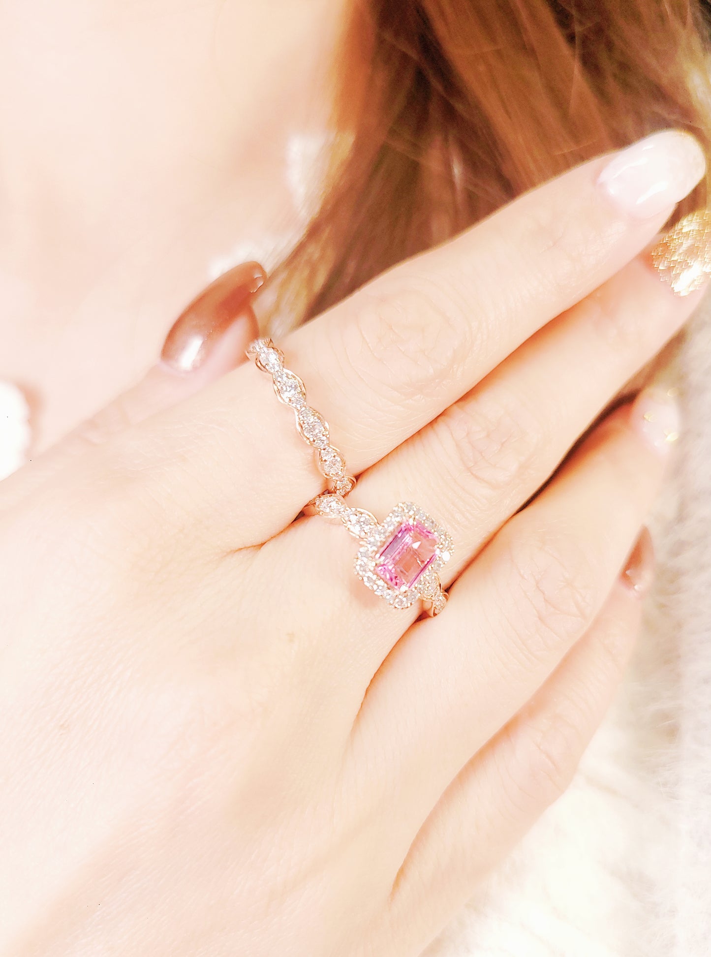 Pink Sapphire Diamond Ring-WK3460A