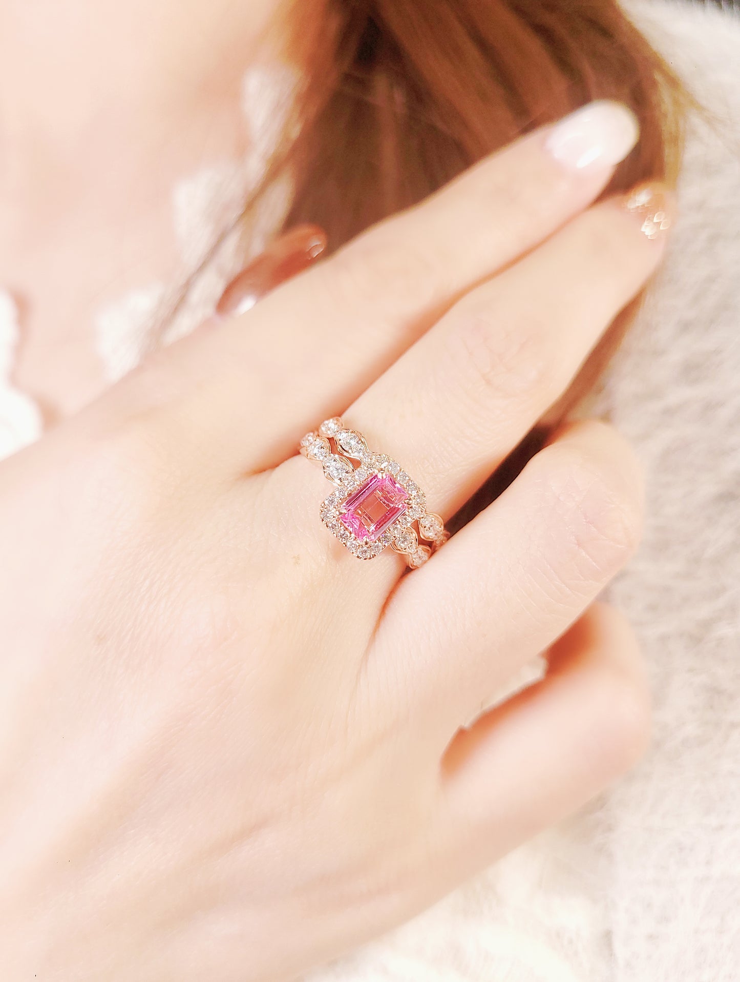 Pink Sapphire Diamond Ring-WK3460A