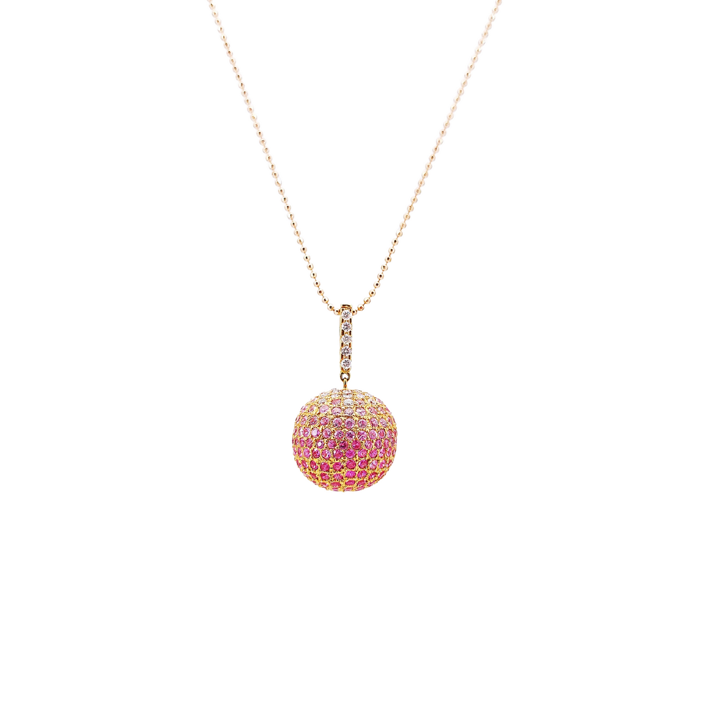 Pink Sapphire & Diamond Pendant-BEO00002402