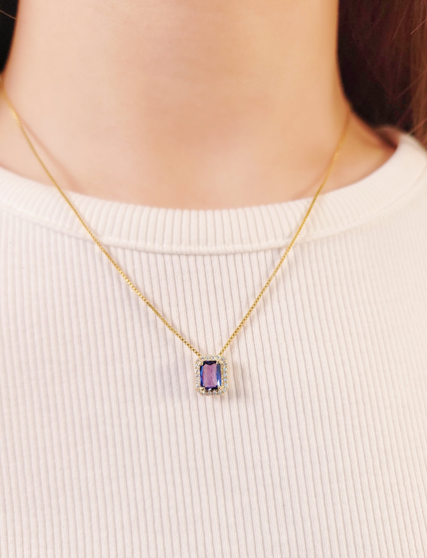 Purple Sapphire and Diamond Pendant -WK4121-EC@