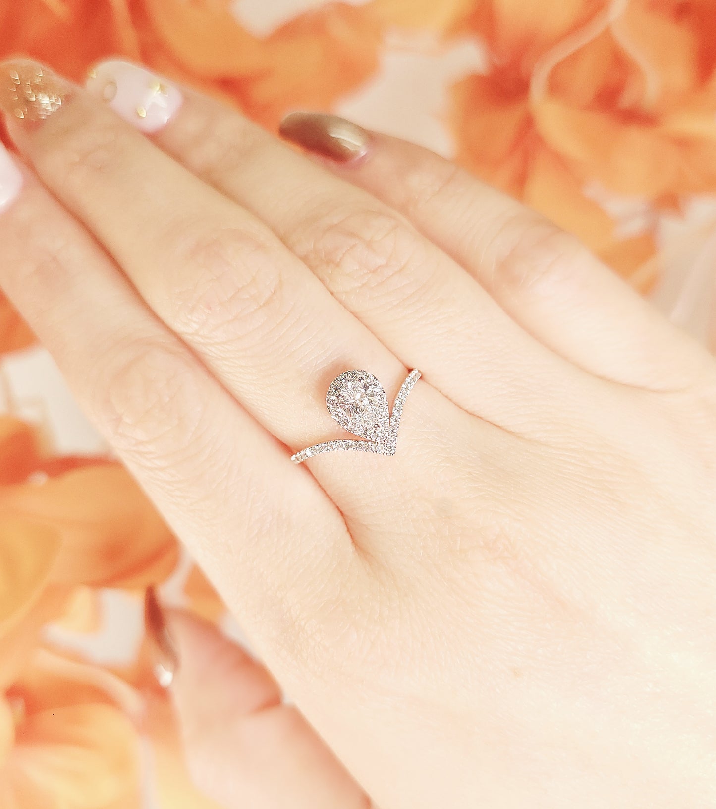 Raindrop Diamond Ring-WK4036
