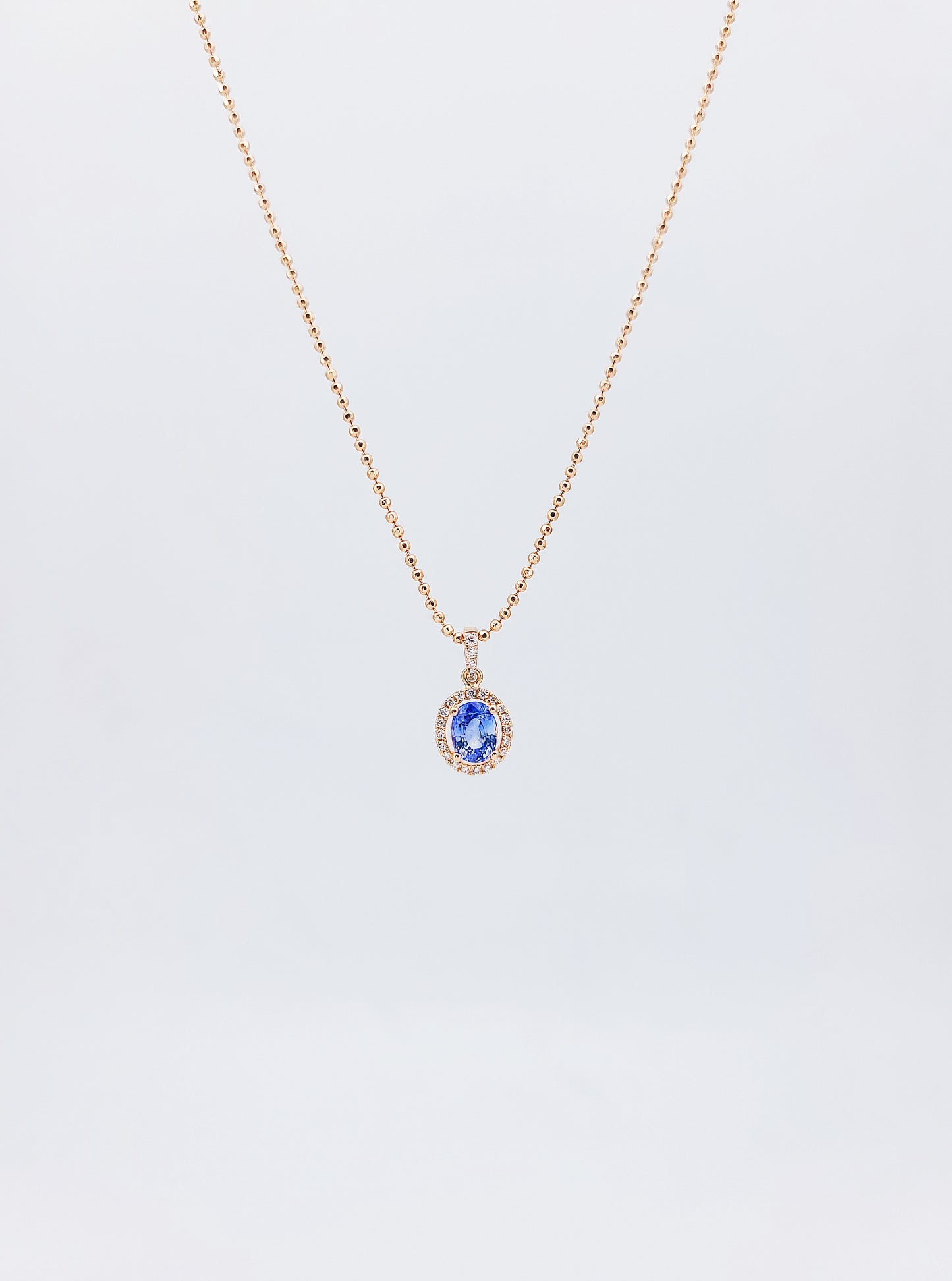 Blue Sapphire & Diamond Pendant-BEO00002640